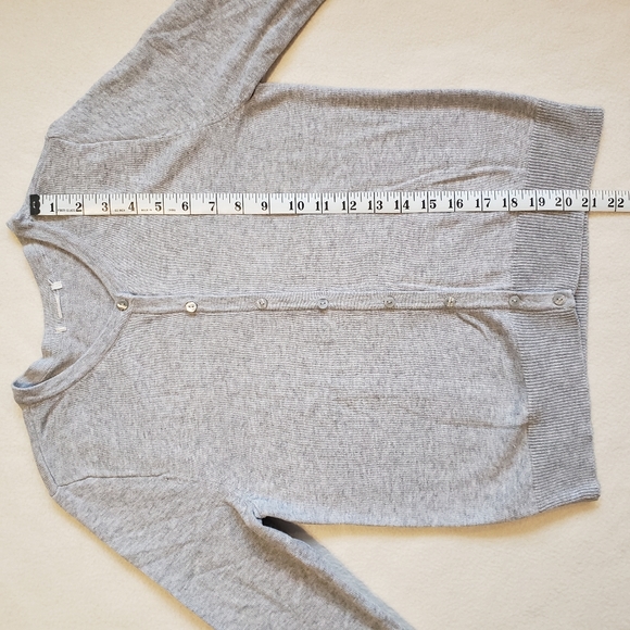 Basic Long Sleeve Light Grey Button-up Cardigan Light Grey Gray Layering - Picture 9 of 11
